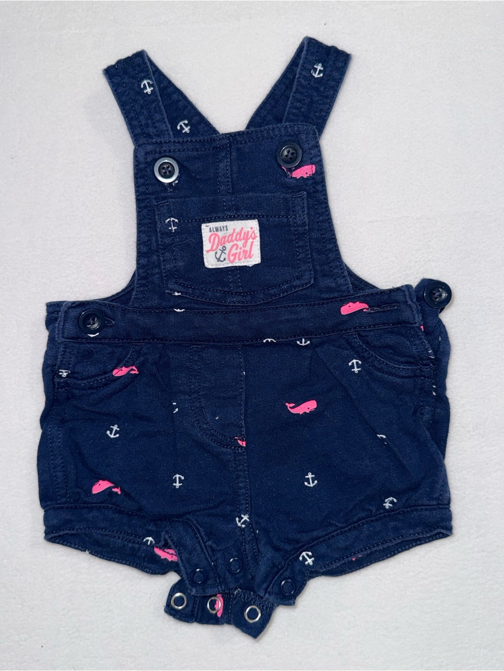 Carter’s Anchor-Print Overalls - Daddy’s Girl - Size 3 mth GUC